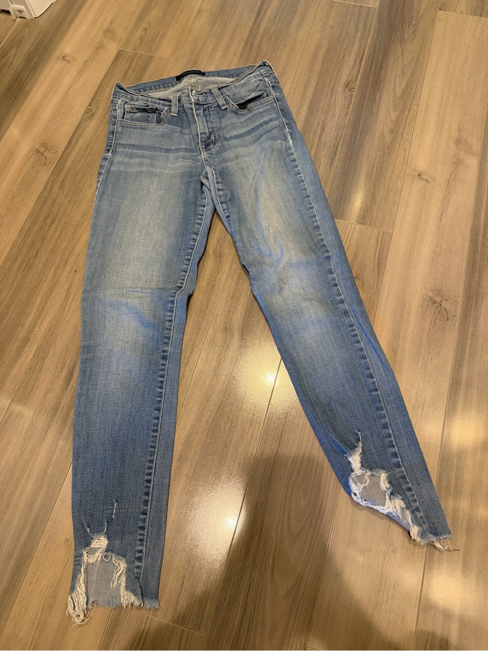 Flying Monkey Women's Distressed Light Blue Skinny Jeans